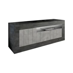 Mobile porta TV Iole, 138x42 h56 cm, Ardesia e Cemento<Dmora Hot