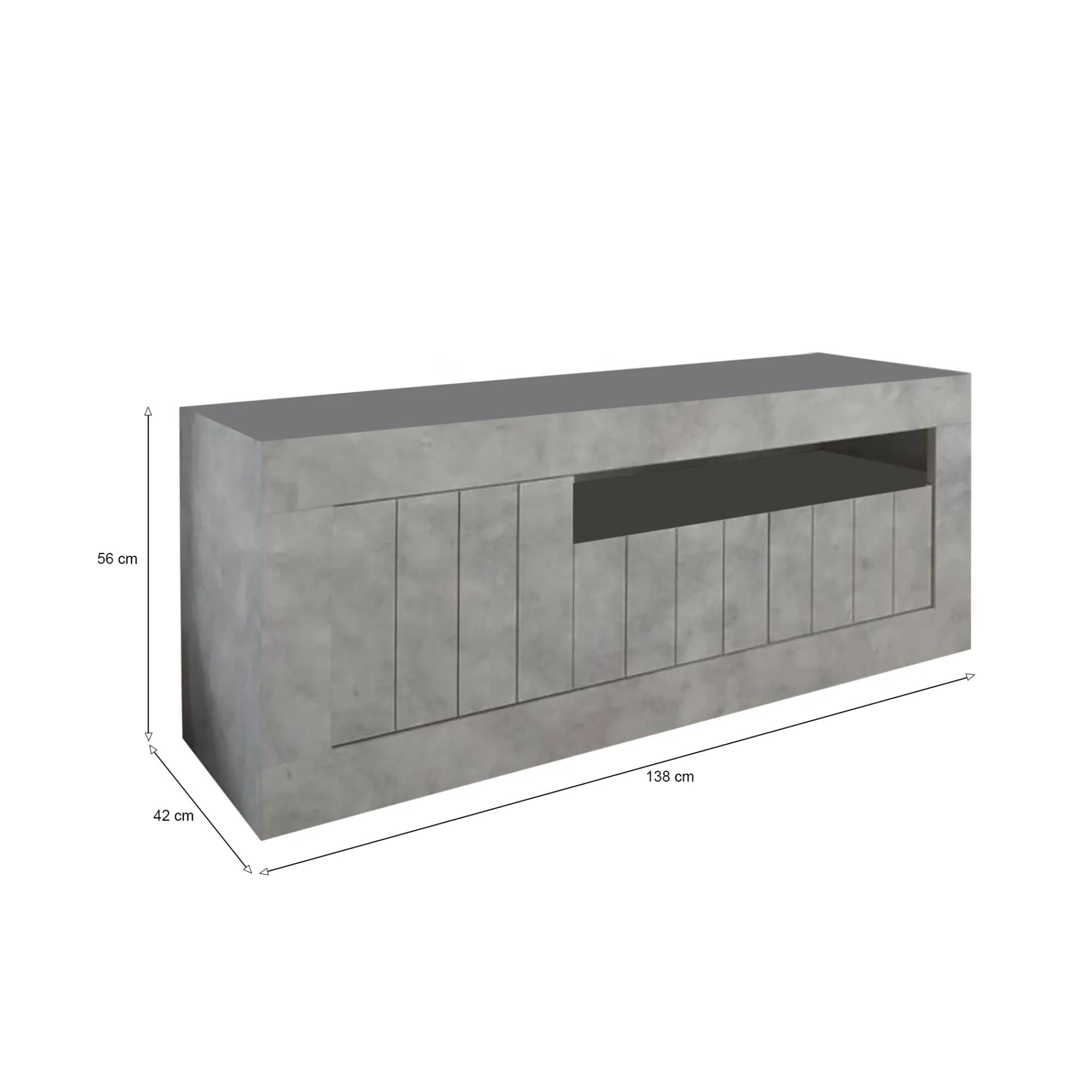 Mobile porta TV Iole, 138x42 h56 cm,<Dmora Flash Sale