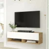 Mobile porta TV Iva, 100x32h29 cm, Quercia e Bianco<Dmora Clearance
