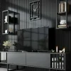Mobile porta TV Iva, 180x30h48 cm, Antracite e Nero<Dmora Sale
