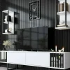 Mobile porta TV Iva, 180x30h48 cm, Bianco e Nero<Dmora Cheap