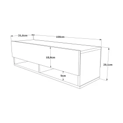 Mobile porta TV Iva, 100x32h29 cm, Quercia e Bianco<Dmora Clearance