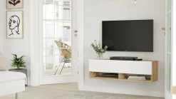 Mobile porta TV Iva, 100x32h29 cm, Quercia e Bianco<Dmora Clearance