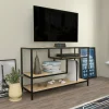 Mobile porta TV Ivette, 120x39h75 cm, Quercia e Nero<Dmora Store