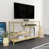 Mobile porta TV Ivette, 120x39h75 cm, Oro e Quercia<Dmora Flash Sale