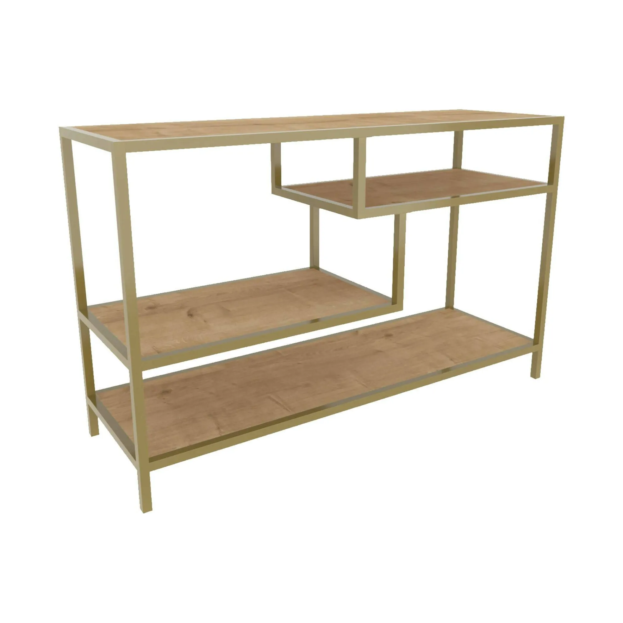 Mobile porta TV Ivette, 120x39h75 cm, Oro e Quercia<Dmora Flash Sale