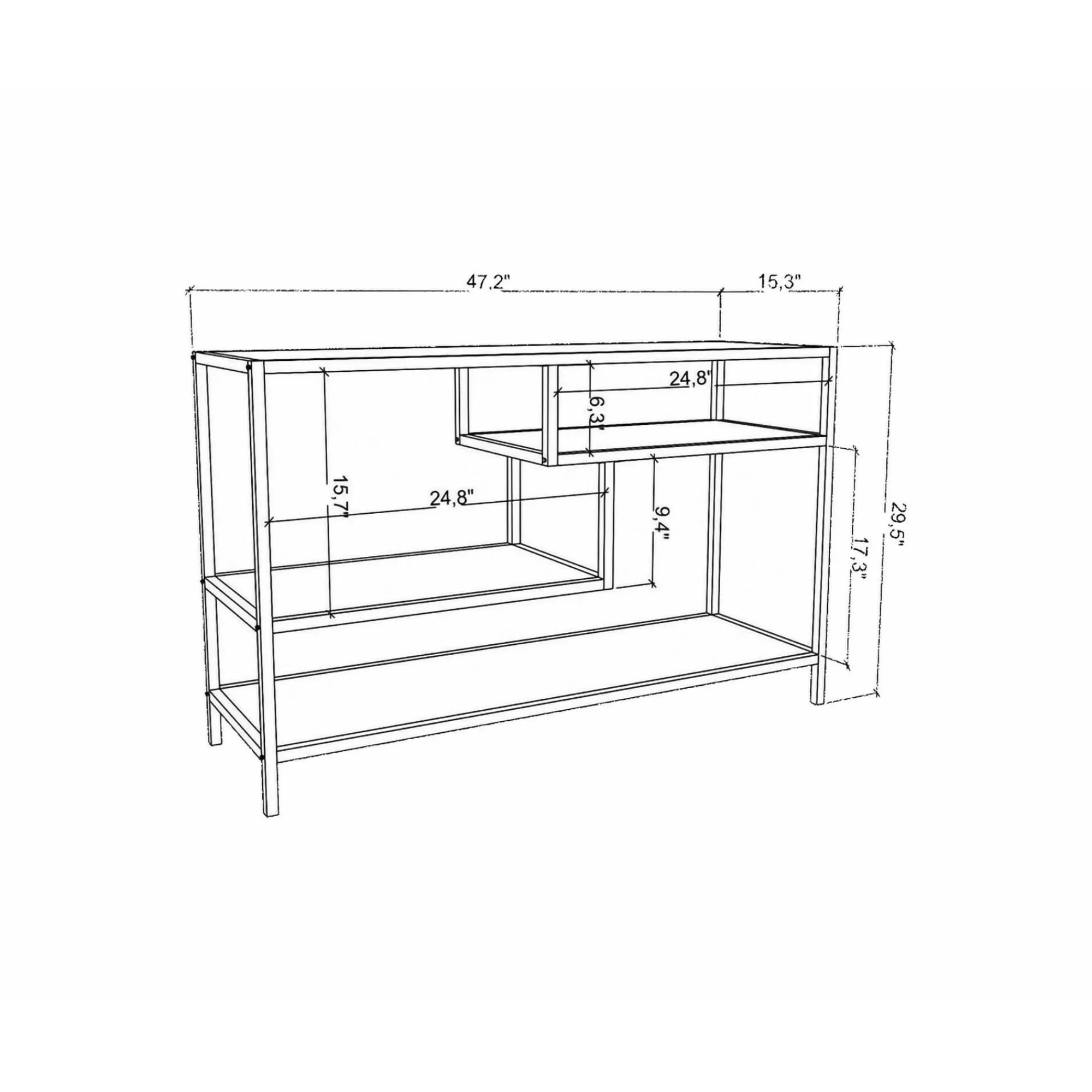Mobile porta TV Ivette, 120x39h75 cm, Antracite e Nero<Dmora Online
