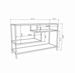 Mobile porta TV Ivette, 120x39h75 cm, Bianco e Antracite<Dmora Outlet