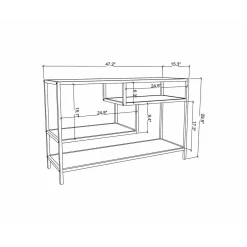 Mobile porta TV Ivette, 120x39h75 cm,<Dmora Hot