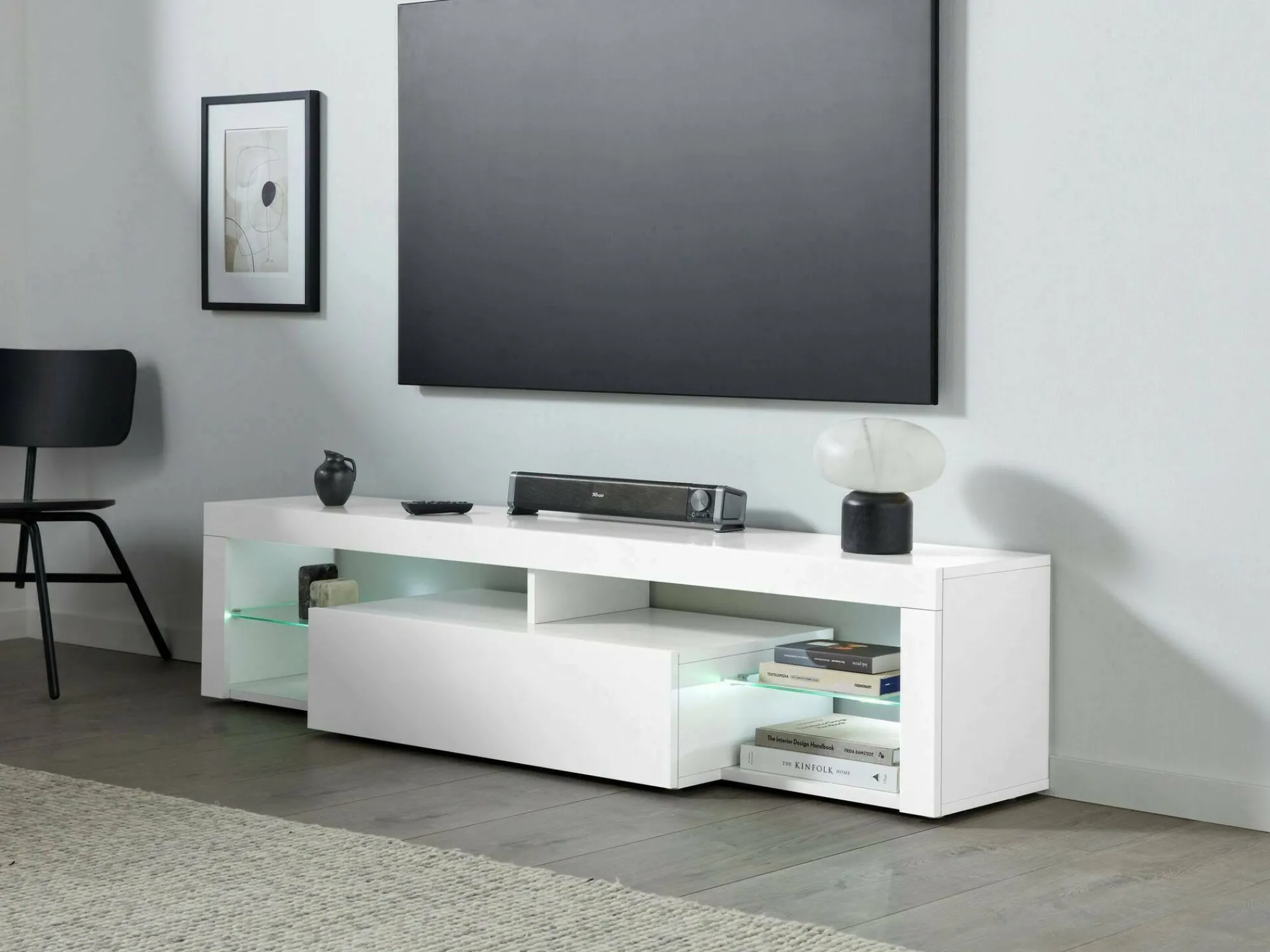 Mobile porta TV Ivy, 160x40h35 cm, lucido<Dmora Store