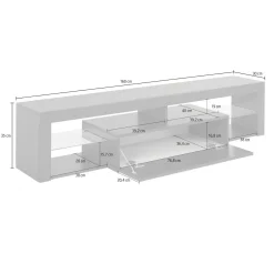 Mobile porta TV Ivy, 160x40h35 cm,<Dmora Cheap