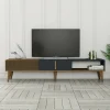 Mobile porta TV Jakuchu, 180x35h40 cm, Noce e Antracite<Dmora Clearance