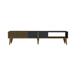 Mobile porta TV Jakuchu, 180x35h40 cm, Noce e Antracite<Dmora Clearance