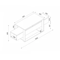 Mobile porta TV Jo, 160x46h50 cm, Bianco e Oro<Dmora Store