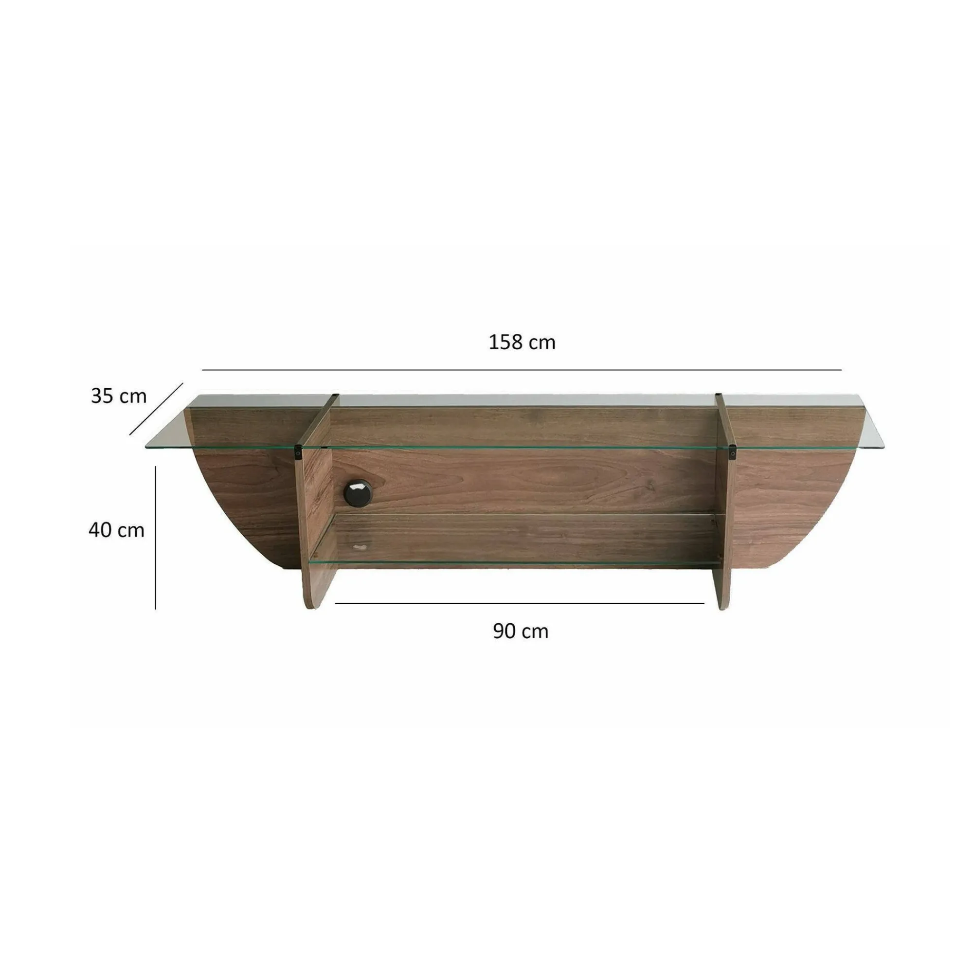 Mobile porta TV Kasuga, 158x35h40 cm,<Dmora Store