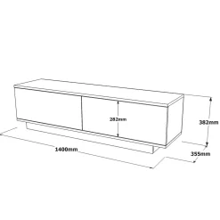 Mobile porta TV Kenneth, 140x36 h38 cm,<Dmora Sale