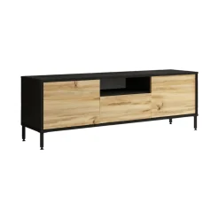 Mobile porta TV Khagan, 140x36 h46 cm, Quercia e Nero<Dmora Best