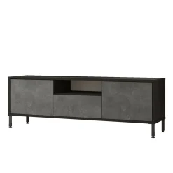 Mobile porta TV Khagan, 140x36 h46 cm, Argento e Nero<Dmora Shop