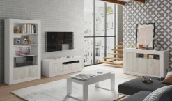 Mobile porta TV Kunzite, 139x42h53 cm, Rovere e Bianco<Dmora Best Sale