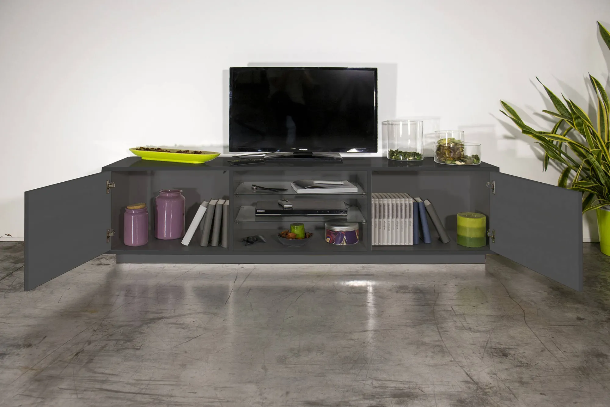 Mobile porta TV Lola, cm 180x41h46,<Dmora Discount