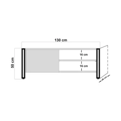 Mobile porta TV Luban, Quercia e Nero, 130x45h50 cm<Dmora Outlet