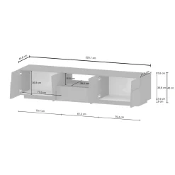 Mobile porta TV Maestrale, 220x44h46 cm,<Dmora Store