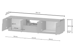 Mobile porta TV Maestrale, 220x44h46 cm, lucido<Dmora Online