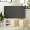 Mobile porta TV Malachie, 90x92 h32 cm, Bianco e Quercia<Dmora Clearance