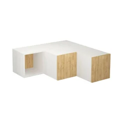 Mobile porta TV Malachie, 90x92 h32 cm, Bianco e Quercia<Dmora Clearance