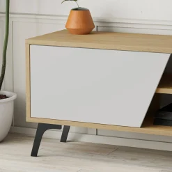 Mobile porta TV Male, 180x36 h48 cm, Quercia e Bianco<Dmora Clearance