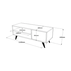Mobile porta TV Max, 110x40h44 cm,<Dmora New