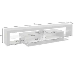 Mobile porta TV Meti, 200x40h35 cm, lucido<Dmora Discount