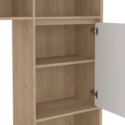 Mobile porta TV Nanette, Credenza da soggiorno, Armadio basso per TV, Base parete attrezzata, 48x209 h183 cm, Rovere e Bianco<Dmora Sale