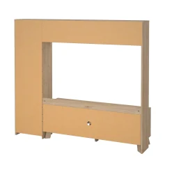 Mobile porta TV Nanette, Credenza da soggiorno, Armadio basso per TV, Base parete attrezzata, 48x209 h183 cm, Rovere e Bianco<Dmora Sale
