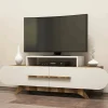 Mobile porta TV Nesat, 145x37 h50 cm, Noce e Crema<Dmora Flash Sale