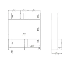 Mobile porta TV Nicosia, 48x159 h181 cm, Rovere e Bianco<Dmora Best Sale