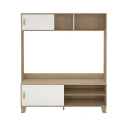 Mobile porta TV Nicosia, 48x159 h181 cm, Rovere e Bianco<Dmora Best Sale