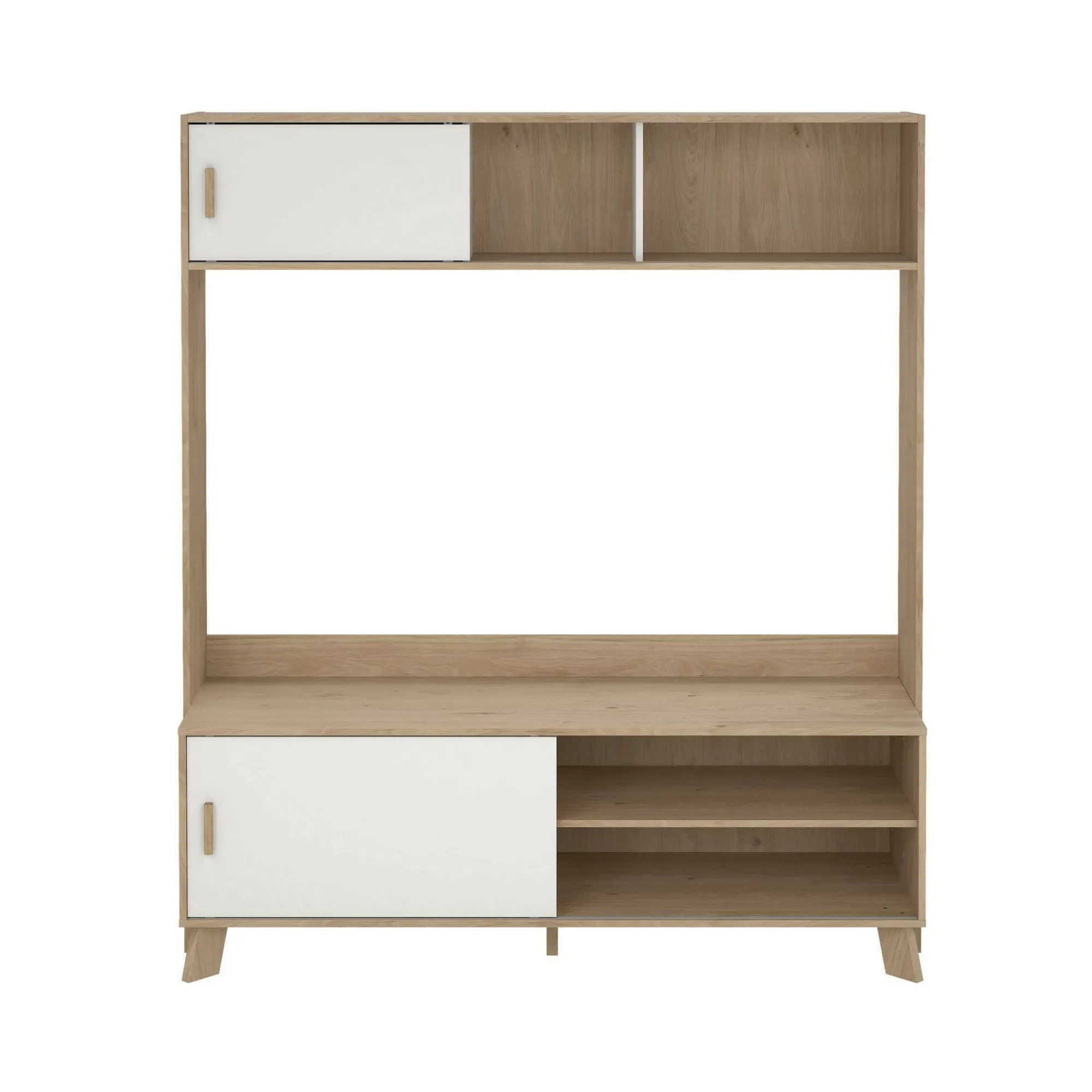 Mobile porta TV Nicosia, 48x159 h181 cm, Rovere e Bianco<Dmora Best Sale