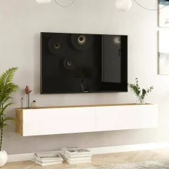 Mobile porta TV Pavone, 180x32h30 cm, Quercia e Bianco<Dmora Flash Sale