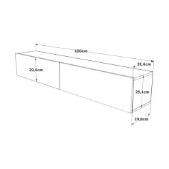 Mobile porta TV Pavone, 180x32h30 cm,<Dmora Best