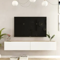 Mobile porta TV Pavone, 180x32h30 cm, Quercia e Bianco<Dmora Flash Sale