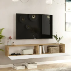 Mobile porta TV Pavone, 180x32h30 cm, Quercia e Bianco<Dmora Flash Sale