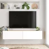 Mobile porta TV Principi, 140x32 h29 cm, Quercia e Bianco<Dmora Shop