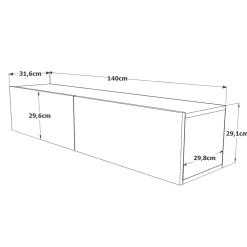 Mobile porta TV Principi, 140x32 h29 cm, Quercia e Bianco<Dmora Shop