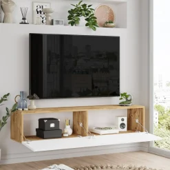 Mobile porta TV Principi, 140x32 h29 cm, Quercia e Bianco<Dmora Shop
