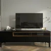 Mobile porta TV Rosata, 48x156 h48 cm, Nero e Noce<Dmora Online