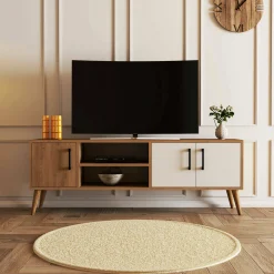 Mobile porta TV Rosita, 150x34 h52 cm, Quercia e Bianco<Dmora Sale