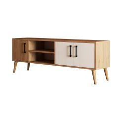 Mobile porta TV Rosita, 150x34 h52 cm, Quercia e Bianco<Dmora Sale