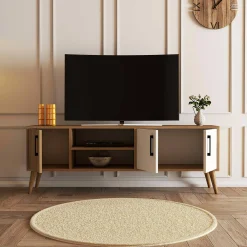 Mobile porta TV Rosita, 150x34 h52 cm, Quercia e Bianco<Dmora Sale