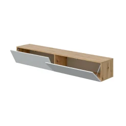 Mobile porta TV Senectus, 180x35h28 cm, Rovere Nodi e Bianco lucido<Dmora Clearance